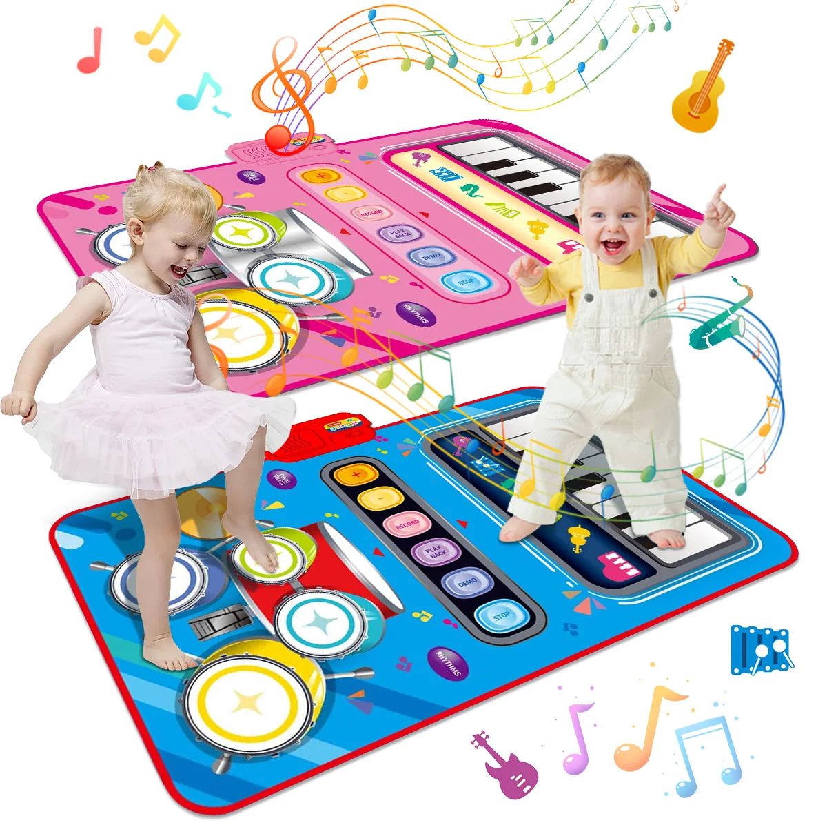 2 In 1 Musical Toys for Toddler Piano Keyboard & Jazz Drum M