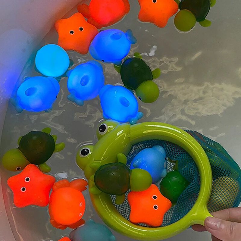 Baby Toys Animal Bath Toys for Kids Soft Rubber Induction Lu