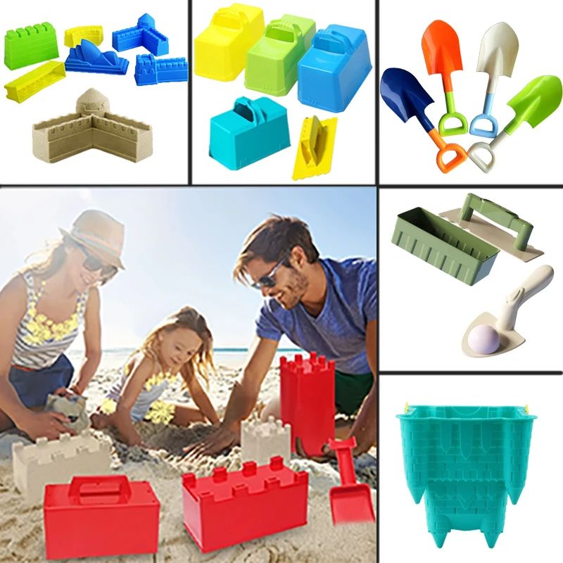 Beach Toy Children Play Sand Toy Shovel Sandbox Brick Walls