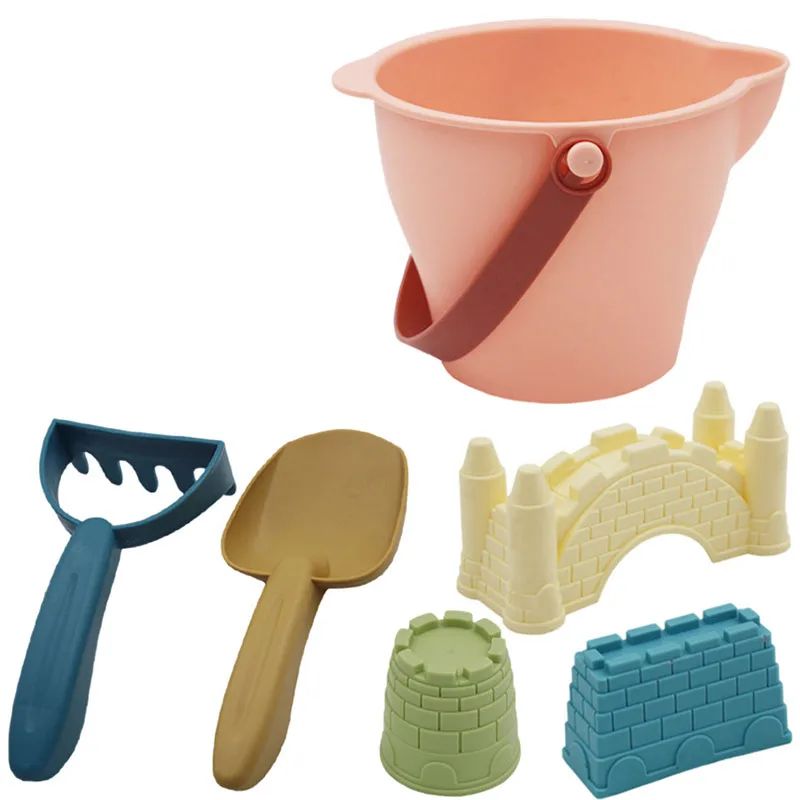 Beach Sensory Bucket Toy for Kids Shovel Water and Sand Play