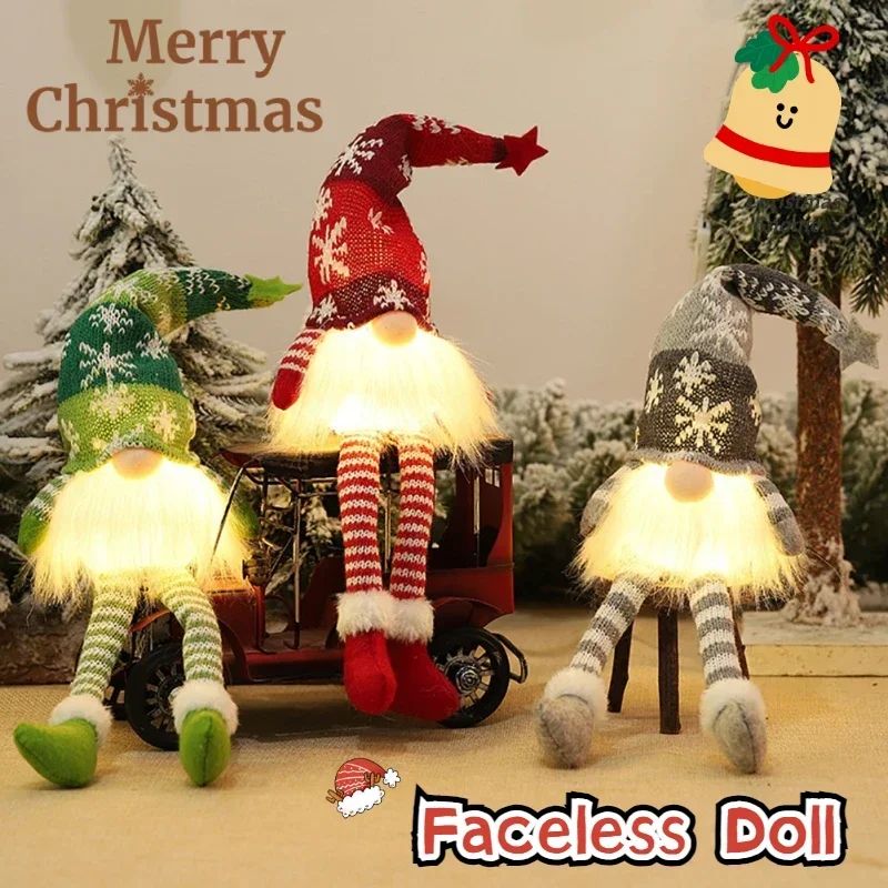 New 6 Styles Glowing Gnome Christmas Faceless Doll Merry Chr