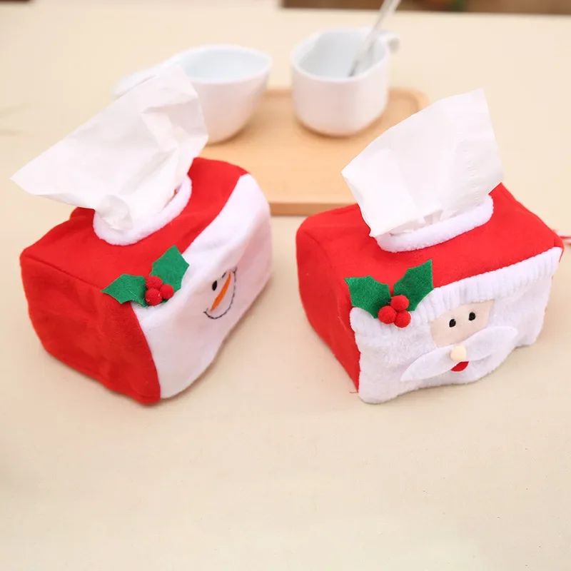 2024 1Pc Merry Christmas Santa Claus Snowman Tissue Box ver