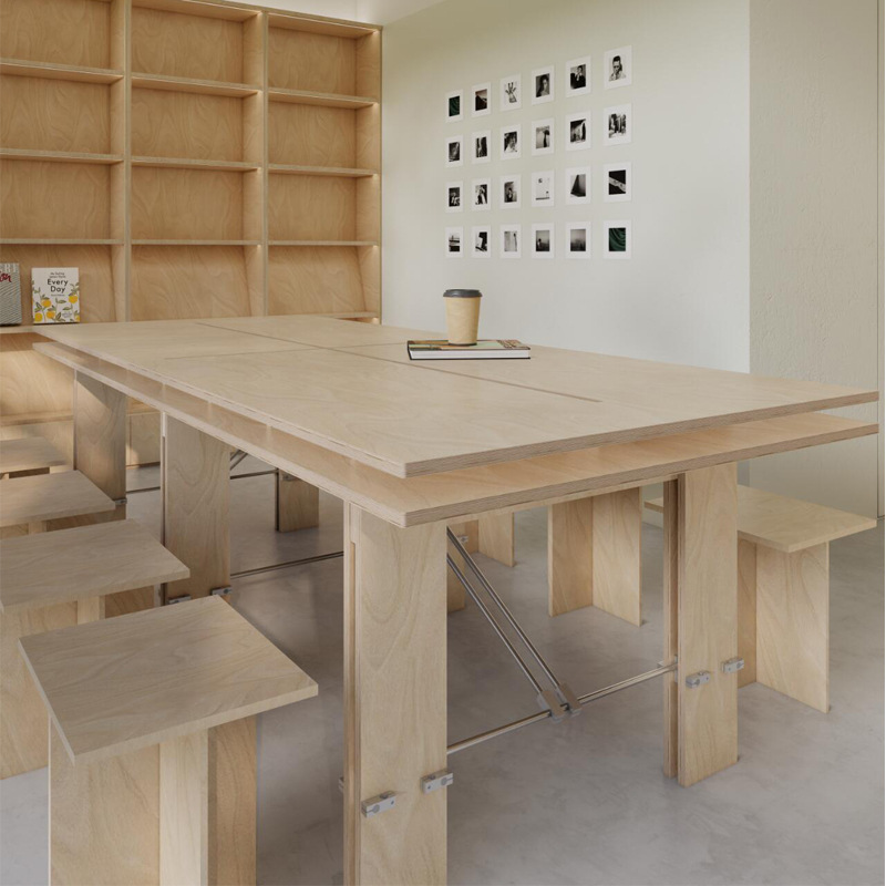 海洋板桌子西餐咖啡厅桌椅组合奶茶日料餐饮店桌子座椅子商用定制