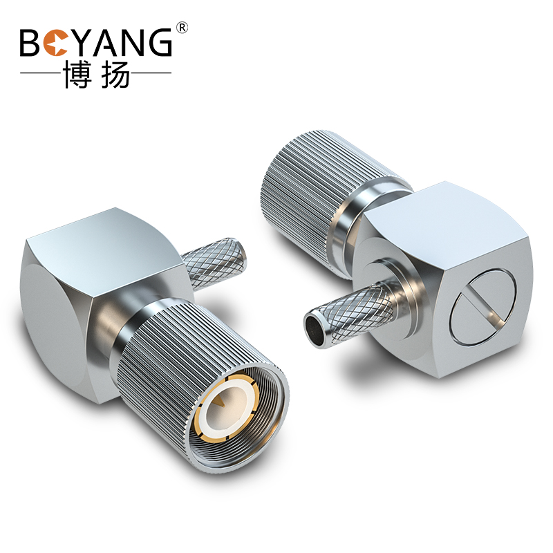 博扬 L9弯头 L9-JW-2-1 2M两兆头 弯型E1 DDF射频线插头同轴10个