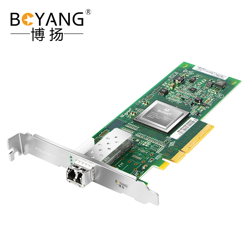 博扬 HBA卡 8G单口光纤通道卡PCI-E服务器/FC-SAN存储专用含1个