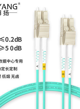 博扬 BY-W1552M 万兆多模光纤跳线lc-lc 1米 OM3-300双芯尾纤低烟
