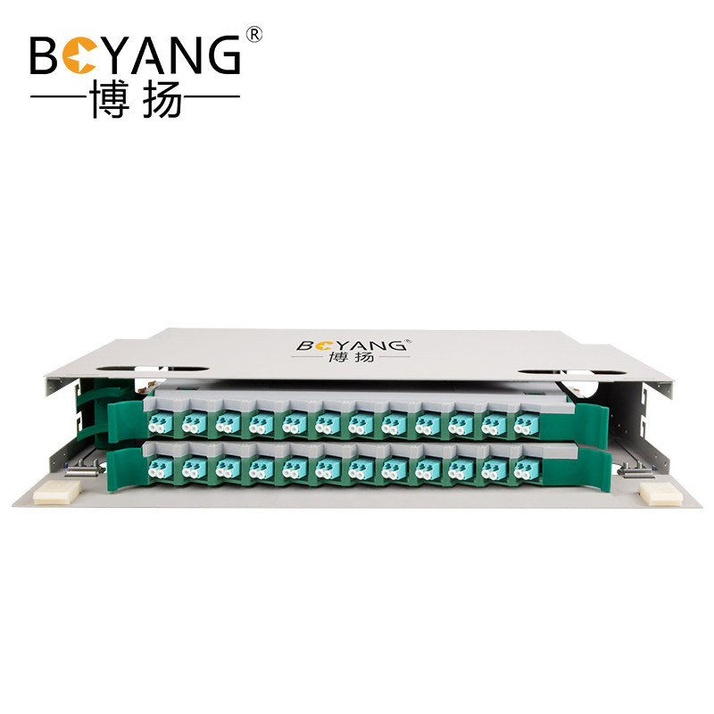 博扬 24口48芯ODF光纤配线架/子框/单元体满配LC万兆多模OM3双工