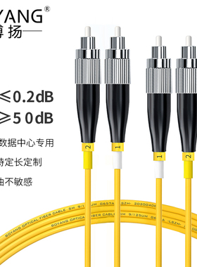 博扬（BOYANG）电信级光纤跳线FC-FC(UPC) 30米 单模双芯尾纤Φ2