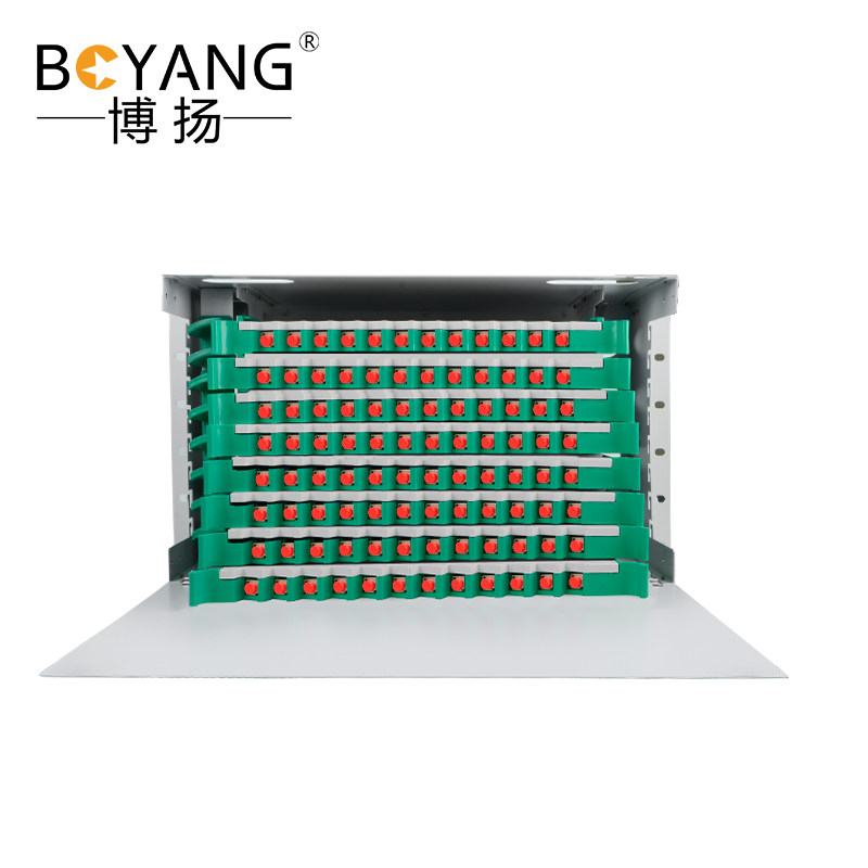 博扬 96芯ODF光纤配线架/子框/单元体满配 FC单模推拉式光纤机架