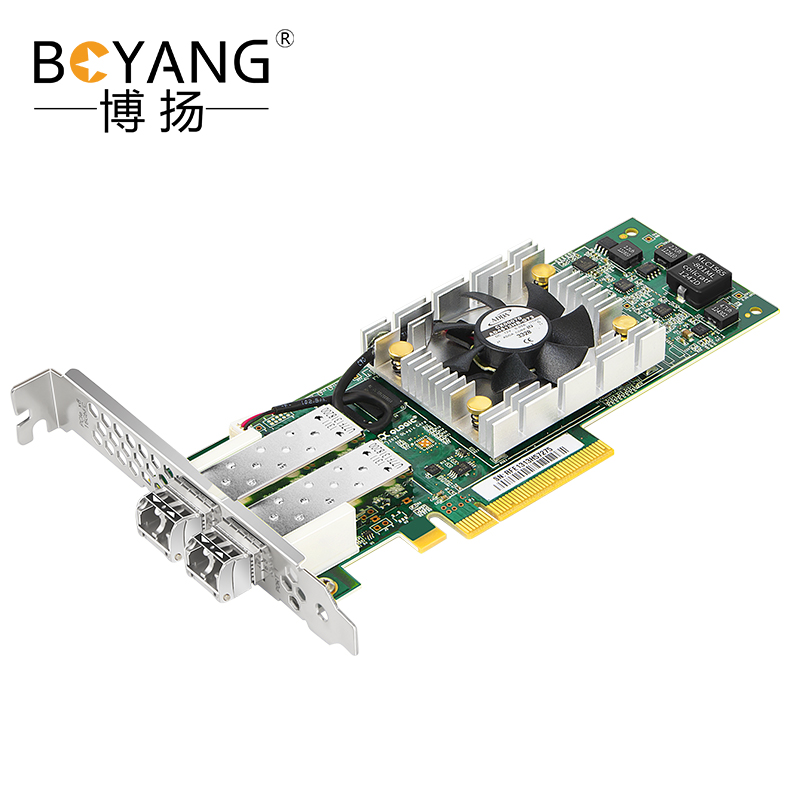 博扬 HBA卡 16G双口光纤通道卡PCI-E服务器/FC-SAN存储专用含2个