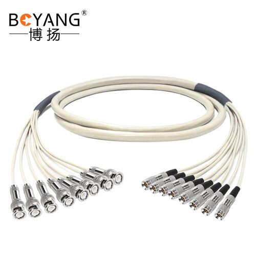 博扬 2M跳线BNC-CC4 2M兆E1接头成品跳线syv75-2-1同轴电缆DDF8米