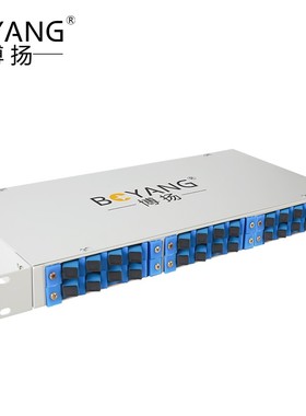 博扬 24口光纤终端盒SC光纤盒子满配尾纤+法兰24芯多模BY-SCMM-24