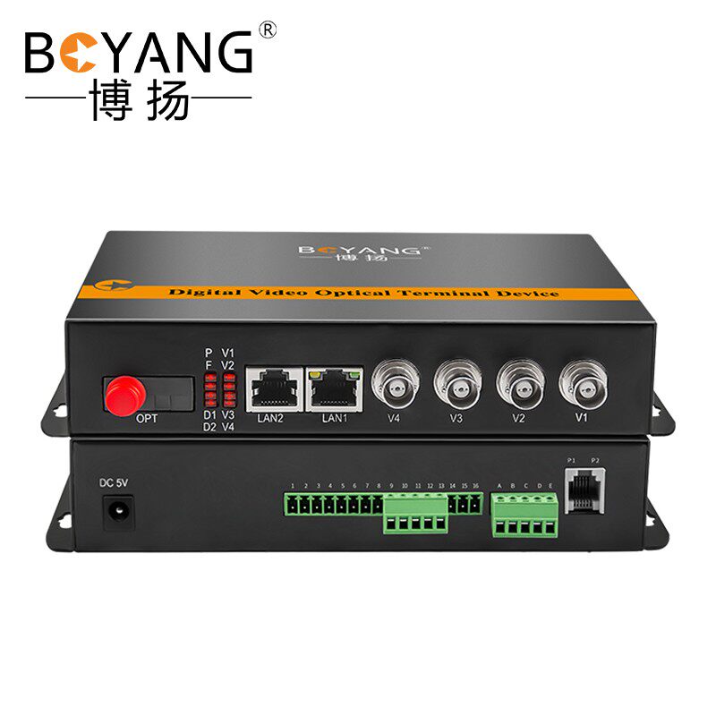 博扬 综合业务电话光端机 1路电话 1路网络 2路双向视频 by-2v1er