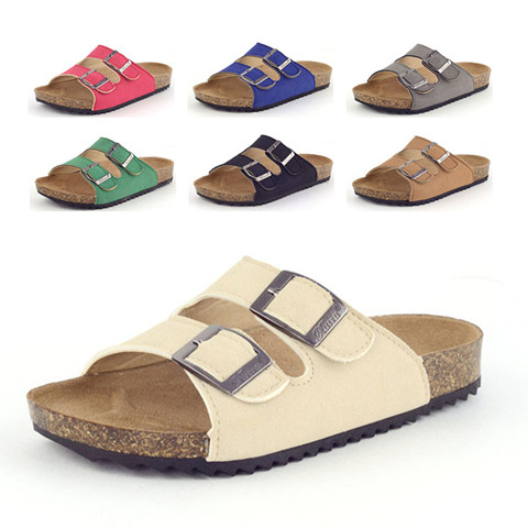 Chaussons enfants en suède pour été - semelle bois - Ref 987198 Image 1