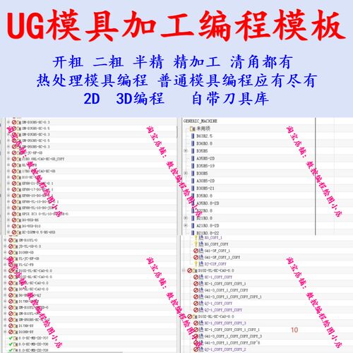 UG模具加工编程模板 自带刀具库 开粗/二粗/半精加工/精加工都有