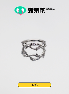 CC猪弟家 16G 荆棘碎钻耳圈 镜面抛光钛合金耳钉耳骨钉耳窝钉