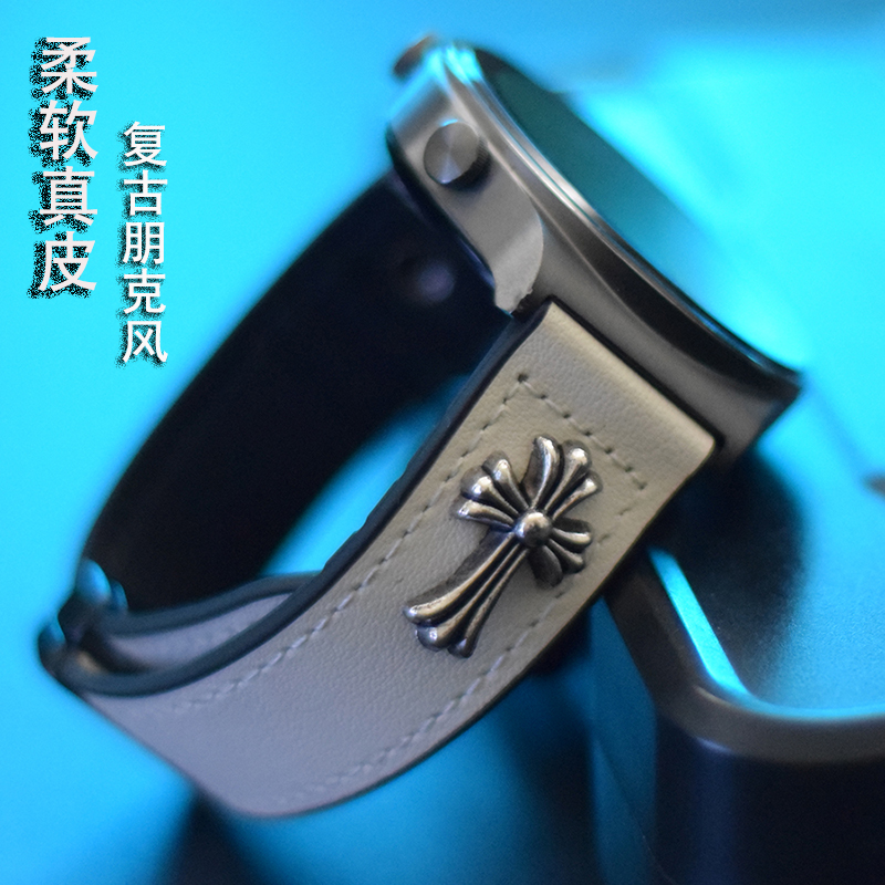 适用华为手表带GT5表带watch GT3/4pro金属磁吸扣真皮 小米color2