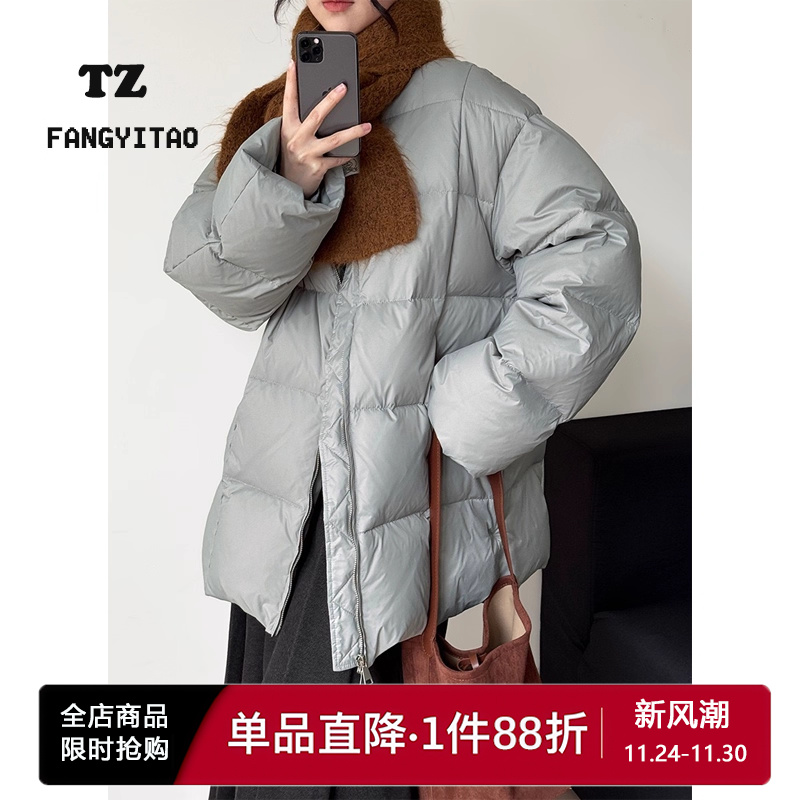 原版实拍！立领宽松加厚羽绒服冬