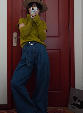 活泼轻快春季新款学院风翻领短袖袖套针织polo两件套休闲上衣