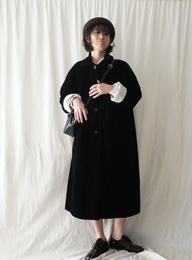 气场加持c*seyc*sey经典款重磅加厚丝绒长款风衣