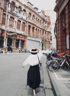 百搭单品 经典黑色复古高腰宽褶棉麻a字半裙长裙