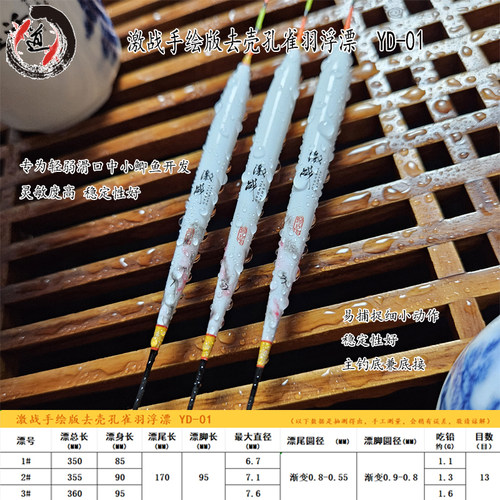 激战手绘版硬尾去壳孔雀羽YD系列