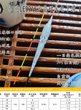 【天道竞技】征道LED 316双排灯珠水晶硬尾日夜两用电子漂 LE系列