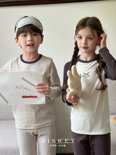 Bisket贝思壳2025秋冬新款儿童纯棉家居服内衣裤套装小中大童亲子