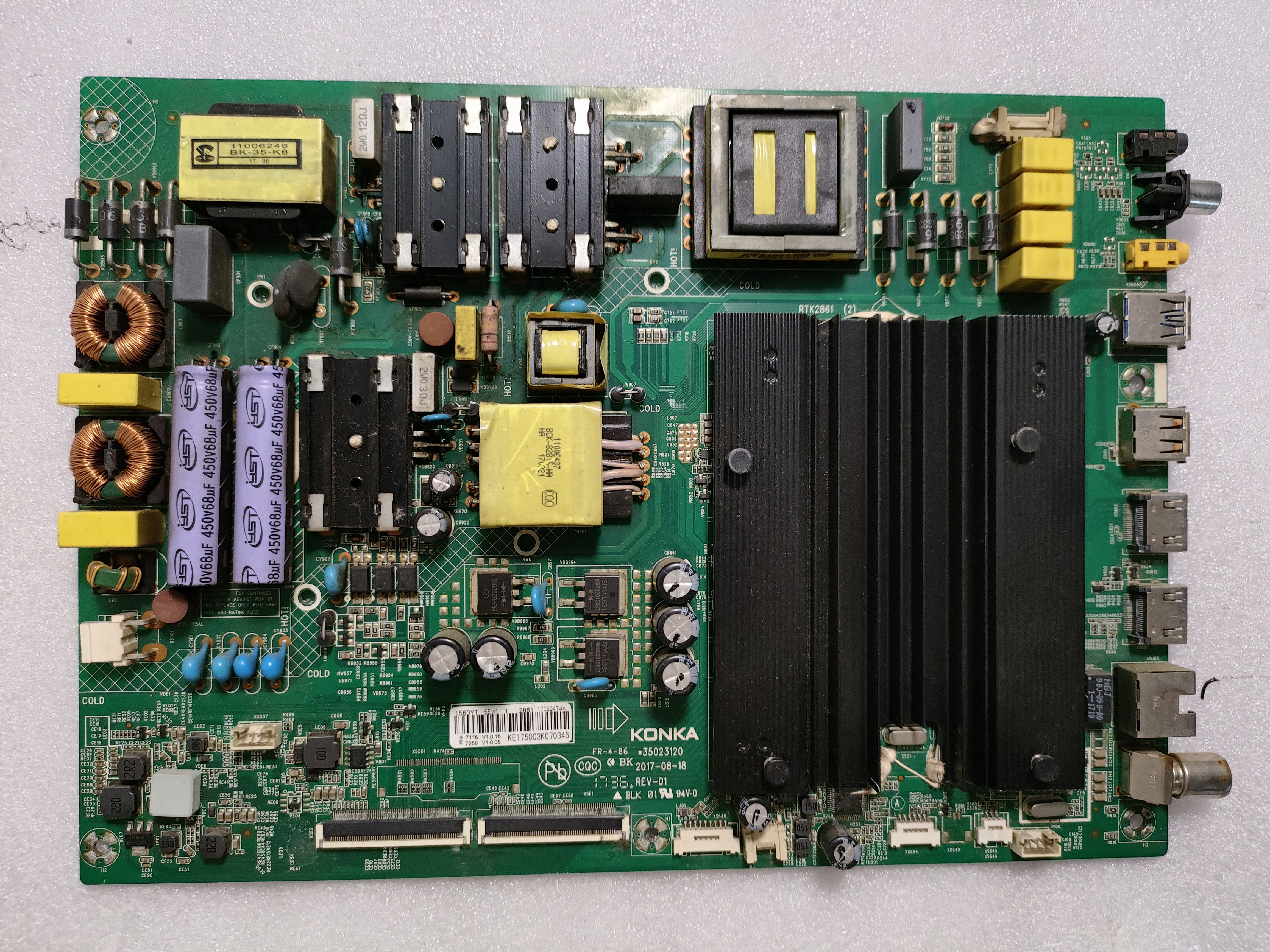 原装康佳 LED55M1主板35023120配屏 1561YT 72001561YT测试