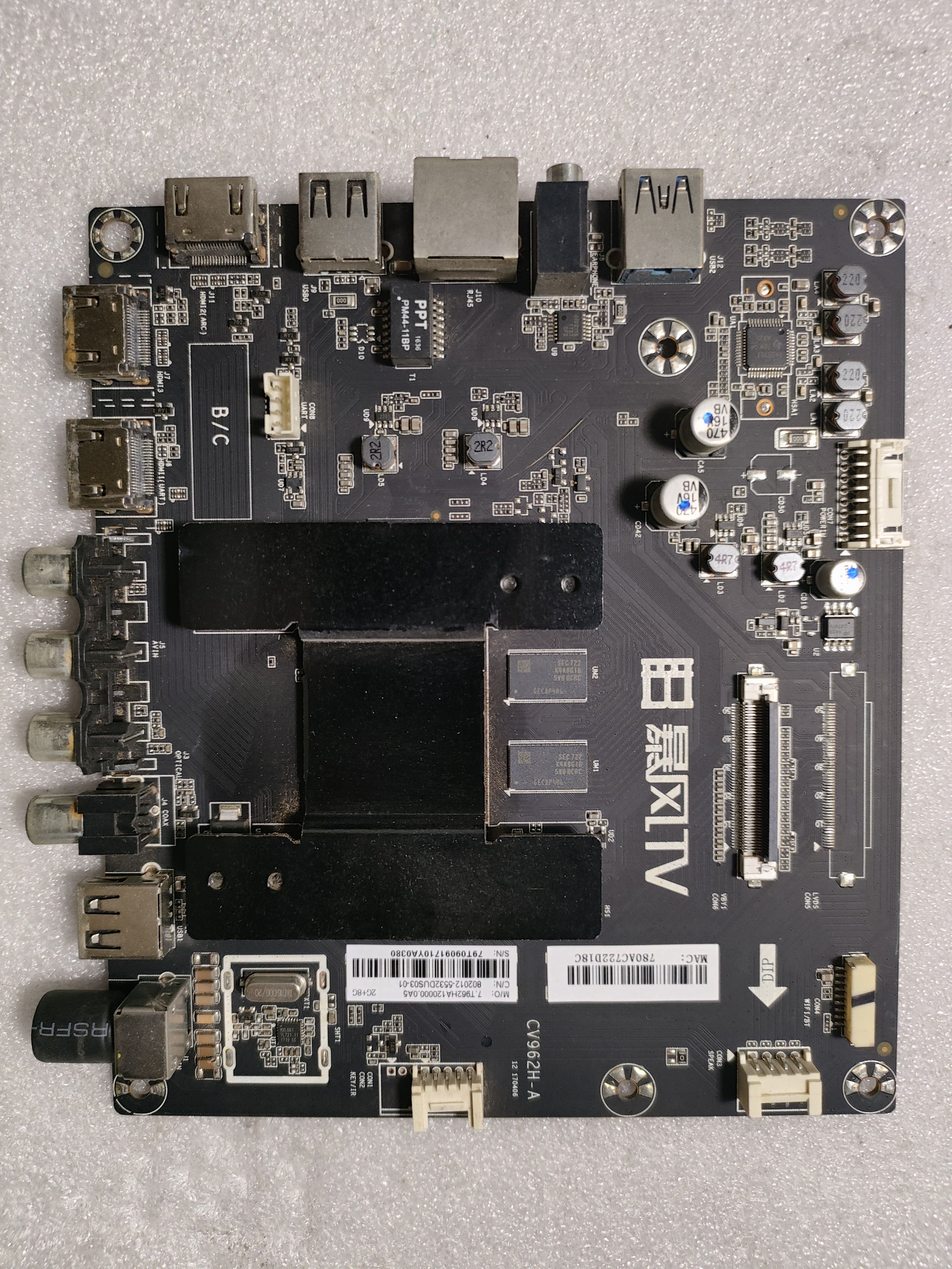 原装暴风 T55A06  主板CV962H-A 配屏D855M74-DD02实物图 测好