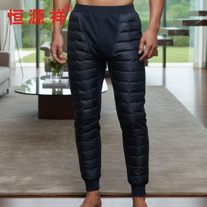 恒源祥正品羽绒裤男内穿修身90白鸭绒棉裤加绒加厚护膝保暖裤盒装,男装,羽绒裤,淘宝优惠券,粉丝福利购,淘宝优惠卷