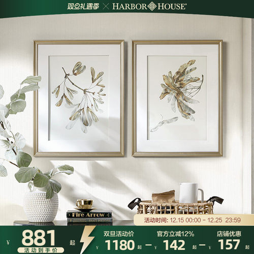 美式家居客厅简约风墙画松木框