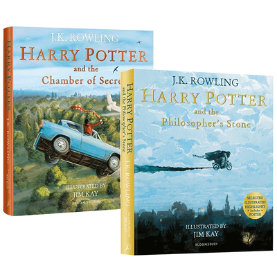 进口原版 哈利波特与魔法石 哈利波特1-2平装彩绘版 插图平装版 英文原版小说 Harry Potter and the Philosopher’s Stone原著
