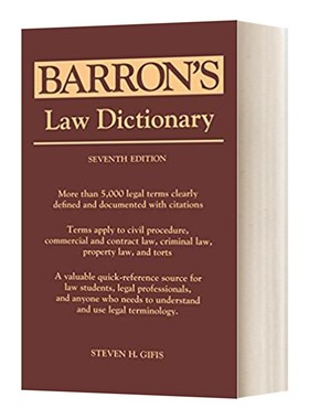 进口原版 巴朗法律词典 英文原版 Law Dictionary Steven H Gifis 英文版 Steven H. Gifis 进口英语原版书籍   Barrons
