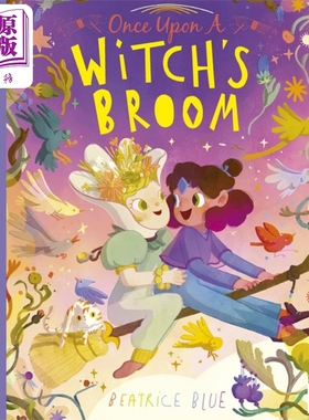 进口原版 *Beatrice Blue Once Upon a Witchs Broom 从前有个小魔法师 儿童绘本 故事图画书 英文原版 进口图书   Frances Lincol