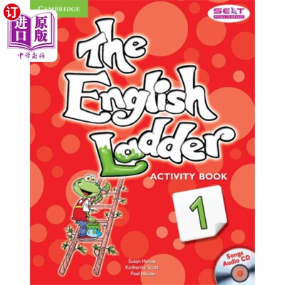 进口原版 *English Ladder Level 1 Activity Book with Songs Audio CD 英语阶梯1级活动书带歌曲音频CD   Cambridge University