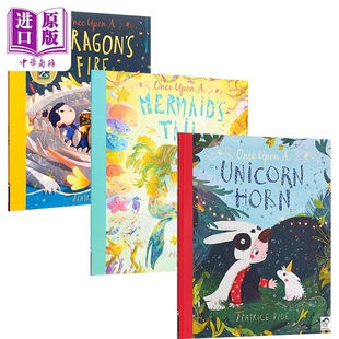 从前故事系列儿童绘本3册套装 Lin Frances 魔法师Witchs Beatrice Blue Broom Upon 独角兽Once 进口原版 喷火龙 Unicorn