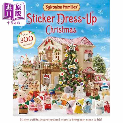 进口原版 *森贝儿家族圣诞贴纸装扮 小鼻噶小鼻嘠 Sylvanian Families Sticker Dress-Up Christmas Book英文原版儿   Macmillan U