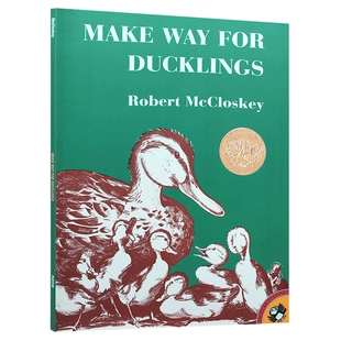 进口原版 让路给小鸭子 英文原版  Make Way for DＵＣklings情商培养绘本  凯迪克金奖 汪培珽书单 铅笔画风格 3-7岁