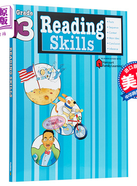 进口原版 阅读技巧三年级 英文原版 Reading Skills: Grade 3 Flash Kids Editors Flash Kids   Flash Kids