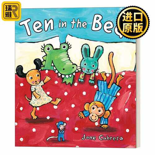 进口原版 英文原版绘本 Ten in the Bed Jane Cabrera's Story Time 十点上床睡觉 0-2岁幼儿童谣儿歌 算数 纸板书 英文版 进口