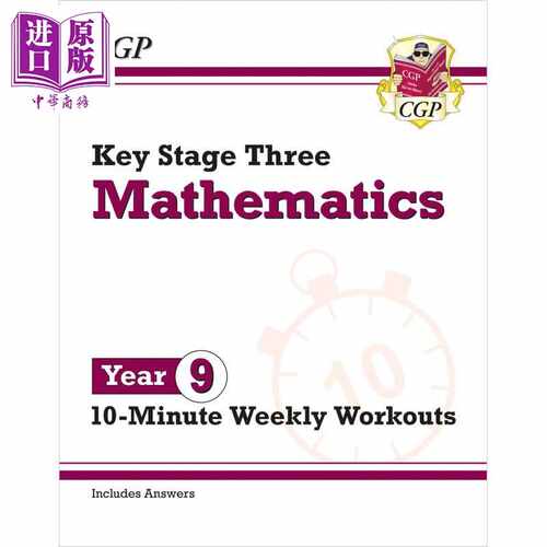 进口原版 *英国原版CGP教辅 新KS3数学10分钟每周锻炼-9年级New KS3 Maths 10-Minute Weekly Workouts Year 9中学   Coordination