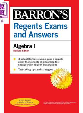 进口原版 *新版巴朗纽约州会考真题和答案 代数1 第四版 Regents Exams and Answers Algebra I Barrons New York R   Barron’s E