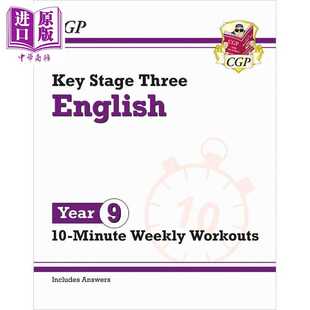 Year 9年级英语10分钟周周练 进口 Coordinatio 进口原版 Weekly English 中学教辅 Workouts Minute KS3 英文原版 New
