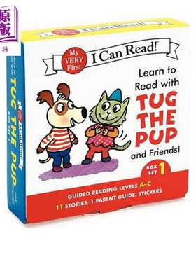 进口原版 *入门级分级读物 小狗与朋友1 Learn to read with Tug the PUP and Friends box set1 幼儿英语启蒙分级   Harper Colli