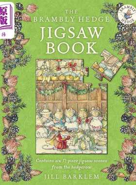 进口原版 *野蔷薇村的故事 拼图书 The Brambly Hedge Jigsaw Book 英文原版 儿童绘本故事 12块拼图玩具书 精装进   Harper Colli