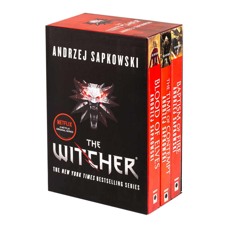 进口原版 The Witcher Boxed Set 巫师猎魔人套装1-3 Blood of Elves,The Time of Contempt,Baptism of Fire 英文原版 英文版