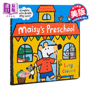 进口原版 Candlewick 低幼亲子启蒙绘本 with Preschool 纸板 Play Scene 小鼠波波幼儿园剧场美版 Durable Maisy Complete