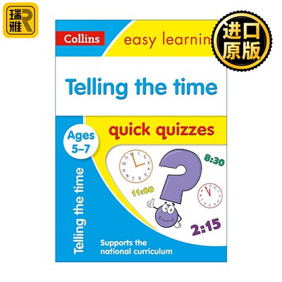进口原版 英文原版 Collins Easy Learning KS1 — TELLING THE TIME QUICK QUIZZES AGES 5-7时间快速小测试 英文版 进口英语