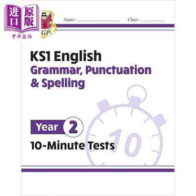 进口原版 *英国原版CGP教辅 新的 KS1 英语10分钟测试 语法标点和拼写 第2年New KS1 English 10-Minute Tests Gram   Coordinatio